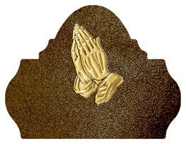 DARAY L 516 GD SH BR Gold Praying Hands Shimmer Brown Background